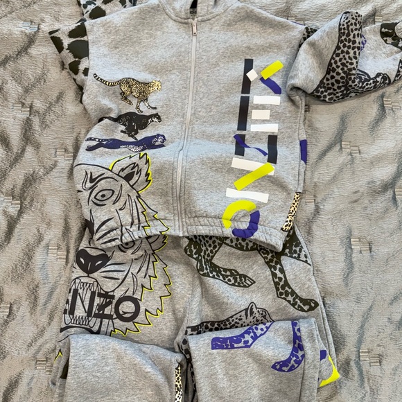 Kids Gray Graphic Jacket and Pants Set